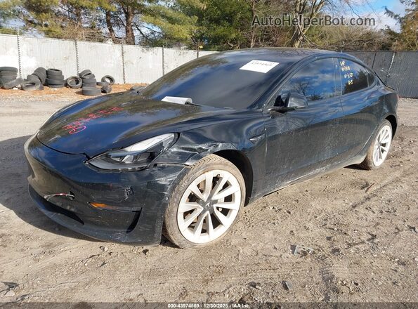 5YJ3E1EB4NF189811 2022 TESLA MODEL 3 Black წინა მარცხენა ხედი სამი მეოთხედიდან