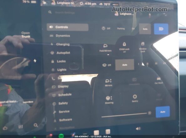 5YJ3E1EB5RF818806 2024 TESLA MODEL 3 Gray Вид задніх сидінь