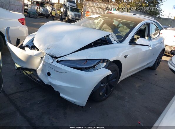5YJ3E1EB5RF841731 2024 TESLA MODEL 3 White Առջևի ձախ երեք քառորդ տեսարան