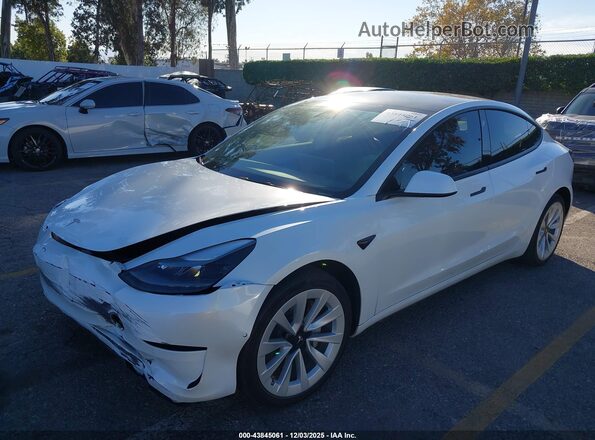 5YJ3E1EB6NF321855 2022 TESLA MODEL 3 White Передня ліва чверть