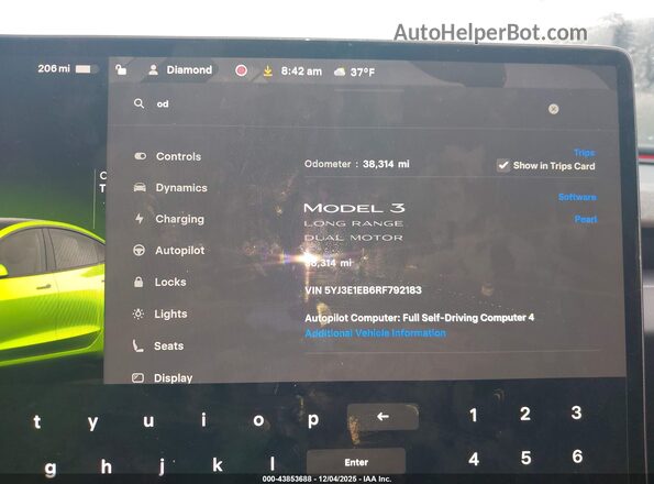 5YJ3E1EB6RF792183 2024 TESLA MODEL 3 White Vista de los asientos traseros