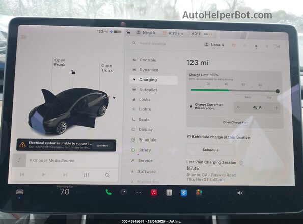 5YJ3E1EB8LF795335 2020 TESLA MODEL 3 Черный 