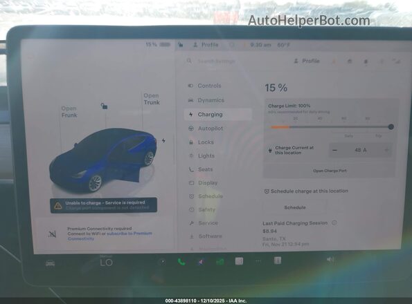 5YJ3E1EB8NF262534 2022 TESLA MODEL 3 Blue 