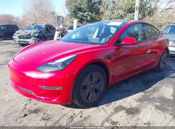 5YJ3E1EB9NF253020 2022 TESLA MODEL 3 Red Front left