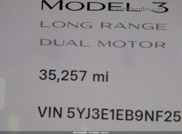 5YJ3E1EB9NF253020 2022 TESLA MODEL 3 Red 