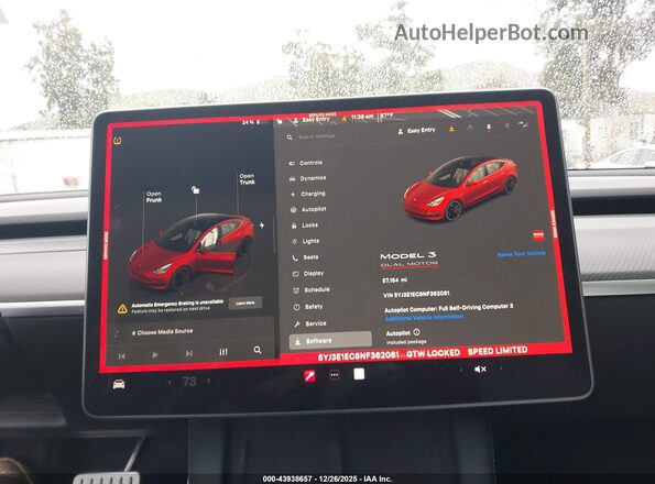 5YJ3E1EC8NF362061 2022 TESLA MODEL 3 Gray 