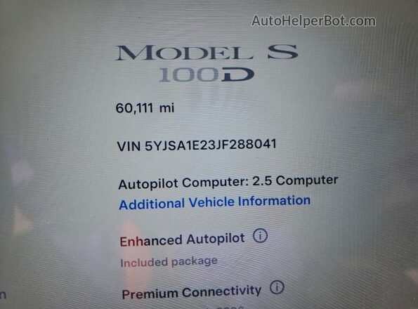 5YJSA1E23JF288041 2018 TESLA MODEL Blue Instrument cluster view
