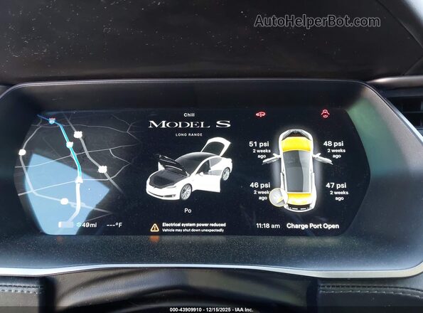 5YJSA1E29KF337311 2019 TESLA MODEL S White Вид задніх сидінь