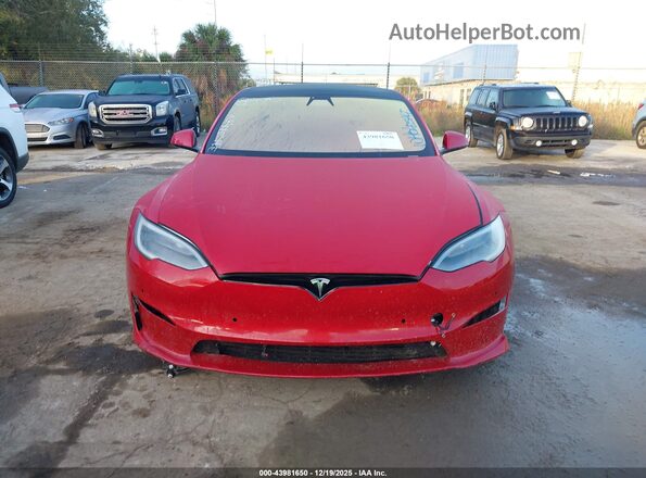 5YJSA1E55MF438892 2021 TESLA MODEL S Красный Вид щитка приборов