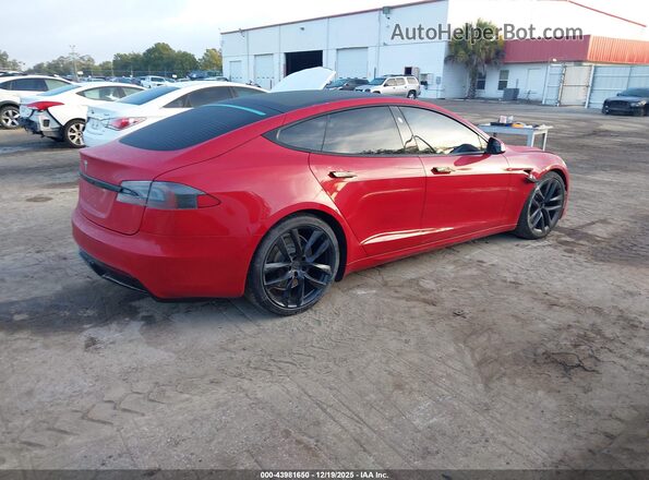 5YJSA1E55MF438892 2021 TESLA MODEL S Красный Задняя правая четверть