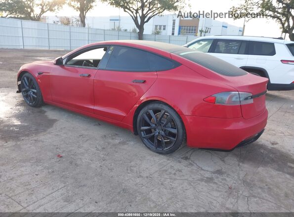 5YJSA1E55MF438892 2021 TESLA MODEL S Красный Задняя левая четверть