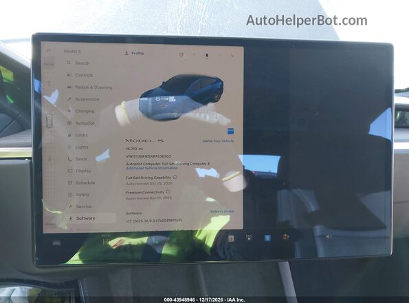 5YJSA1E5XRF536503 2024 TESLA MODEL S Blue Rear seats view