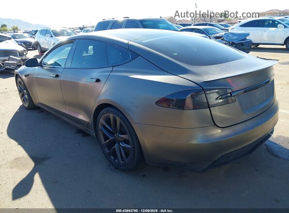 5YJSA1E62MF447669 2021 TESLA MODEL S Серый Задняя левая четверть