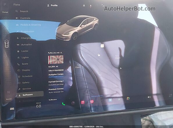 5YJSA1E62MF447669 2021 TESLA MODEL S Серый Вид задних сидений