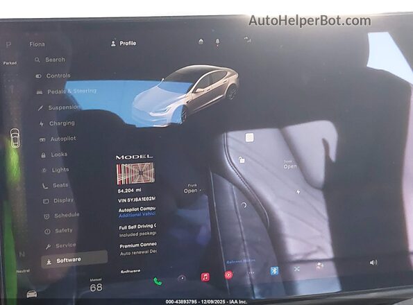 5YJSA1E62MF447669 2021 TESLA MODEL S Серый 