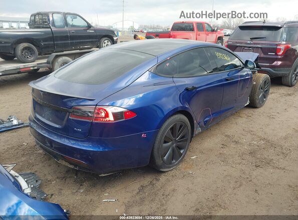 5YJSA1E64MF452906 2021 TESLA MODEL S Blue Задня права чверть