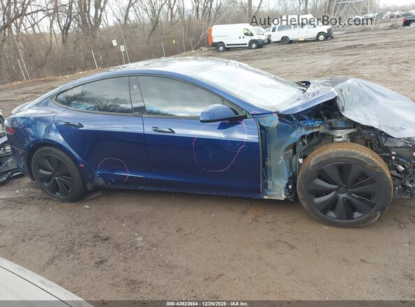 5YJSA1E64MF452906 2021 TESLA MODEL S Blue Вид задньої частини салону