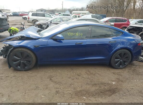 5YJSA1E64MF452906 2021 TESLA MODEL S Blue Панорамний вид салону 360°