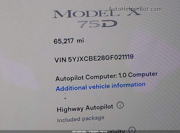 5YJXCBE28GF021119 2016 TESLA MODEL X Серый 