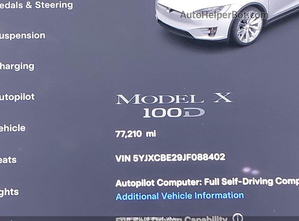 5YJXCBE29JF088402 2018 TESLA MODEL X White 