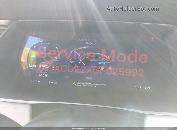 5YJXCDE2XGF025992 2016 TESLA MODEL X Blue Вид задніх сидінь