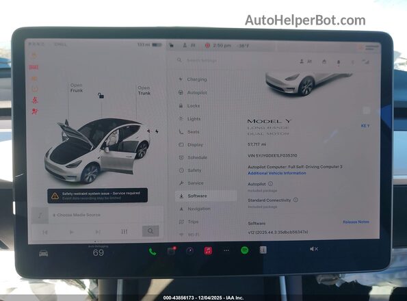 5YJYGDEE1LF035310 2020 TESLA MODEL Y White 