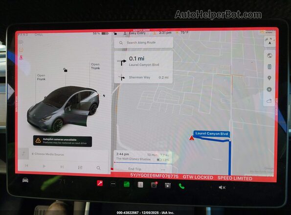 5YJYGDEE6MF076775 2021 TESLA MODEL Y Серый 