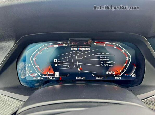 5UXJU4C05M9F77329 2021 BMW X5 Black Vista del cuadro de instrumentos