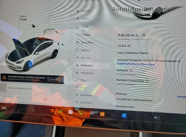 5YJ3E1EAXLF744927 2020 TESLA MODEL White Հետևի նստատեղերի տեսք
