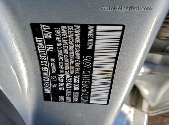 WDDVP9AB1HJ016595 2017 MERCEDES-BENZ B-CLASS Silver Սալոնի 360 աստիճան տեսք
