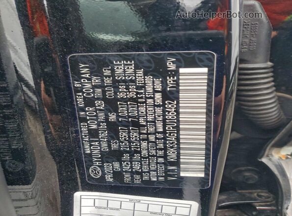 KM8K33AG1PU186482 2023 HYUNDAI KONA Black 