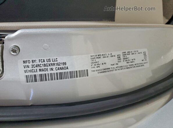 2C4RC1BGXRR162199 2024 CHRYSLER PACIFICA Silver 