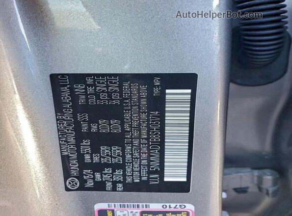 5NMMADTB8SH031714 2025 GENESIS GV70 Gray 