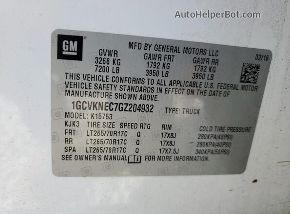 1GCVKNEC7GZ204932 2016 CHEVROLET ALL MODELS White 