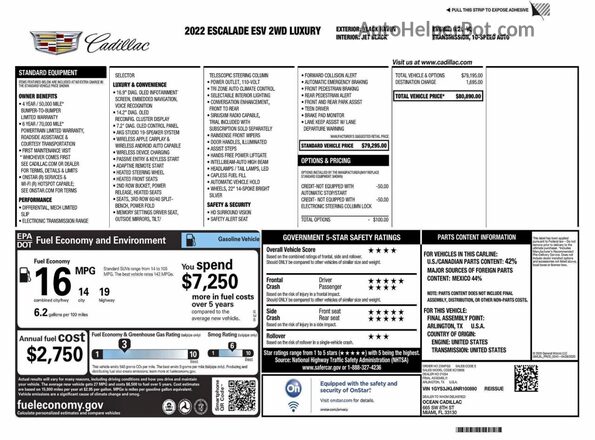 1GYS3JKL6NR100890 2022 CADILLAC ESCALADE Black 
