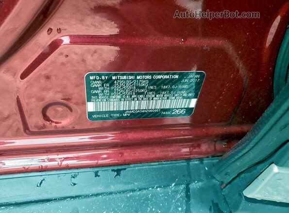 JA4AD3A34HZ060951 2017 MITSUBISHI OUTLANDER Red 