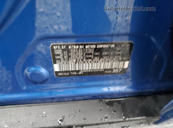 JA4AR3AU5JZ024363 2018 MITSUBISHI OUTLANDER Blue 