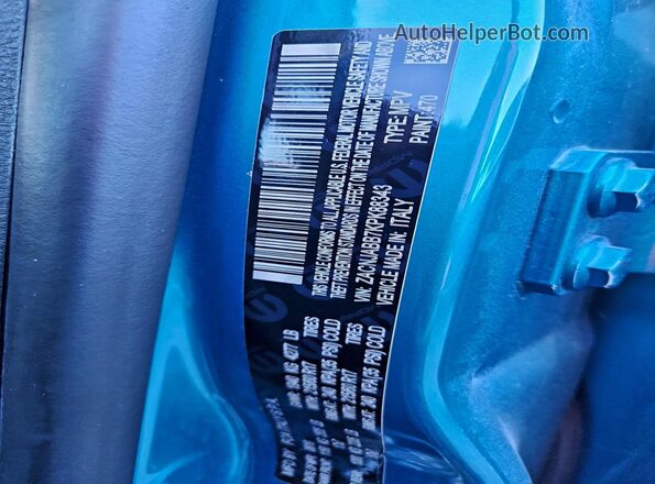 ZACNJABB7KPK88343 2019 JEEP RENEGADE Blue Vista de la etiqueta del VIN