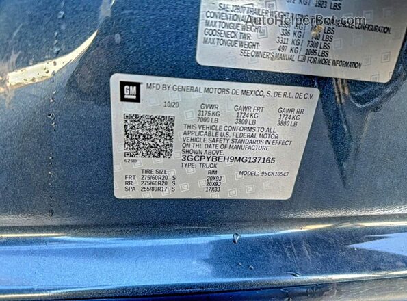 3GCPYBEH9MG137165 2021 CHEVROLET ALL MODELS Charcoal 