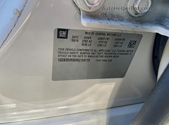 1G6KD5RS8HU134115 2017 CADILLAC CT6 White 