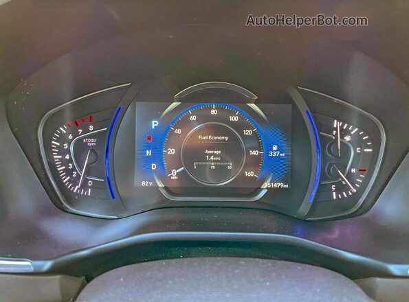 5NMS53AA5LH286869 2020 HYUNDAI SANTA Blue Vista del cuadro de instrumentos