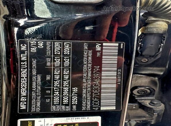 4JGDF7DE3GA639794 2016 MERCEDES-BENZ GL-CLASS Black Rear interior view