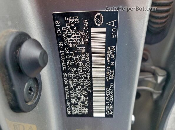 JTHY3JBH1K2000484 2019 LEXUS UX 200 Gray 