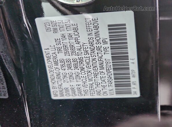7FARS4H2XPE021517 2023 HONDA CR-V Black 360 interior view