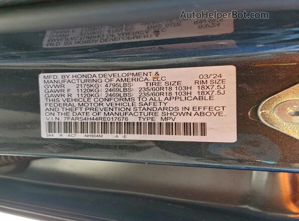 7FARS4H44RE017676 2024 HONDA CR-V Charcoal 