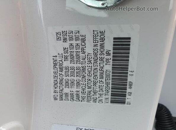 7FARS5H88TE000721 2026 HONDA CR-V White 