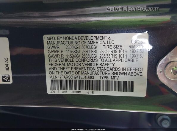 7FARS6H94TE015683 2026 HONDA CR-V Gray Vista del compartimento del motor