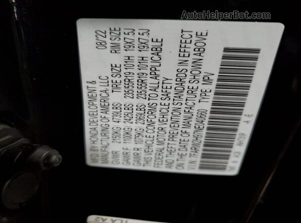 7FARW2H97NE040660 2022 HONDA CR-V Black Vista de la etiqueta del VIN