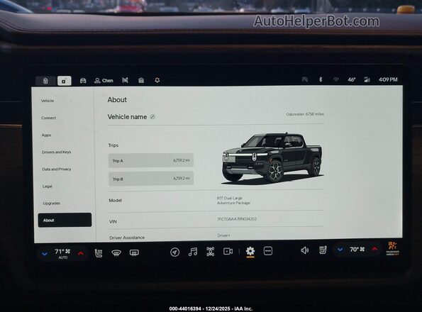 7FCTGBAA7RN034202 2024 RIVIAN R1T Black Widok tylnych siedzeń