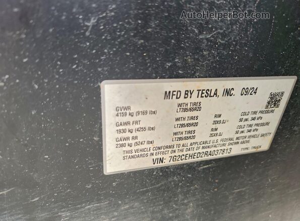 7G2CEHED2RA037813 2024 TESLA CYBERTRUCK Серебряный 
